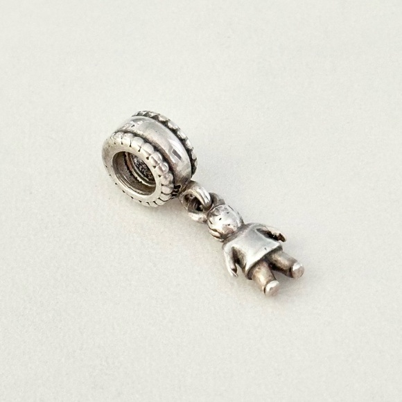 Pandora My Little Boy Child Kid Family Rare Retired Bead Dangle Charm - Picture 2 of 4